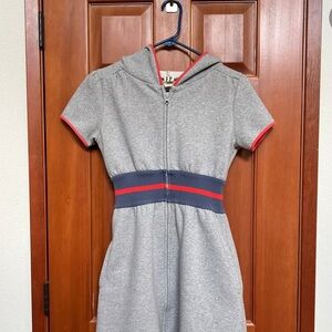 Free People Gray Dress with Red Trim